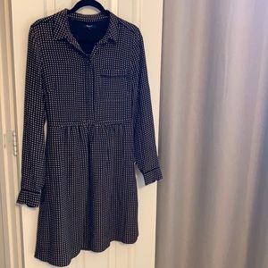 Adorable 100% silk Madewell collared shirtdress